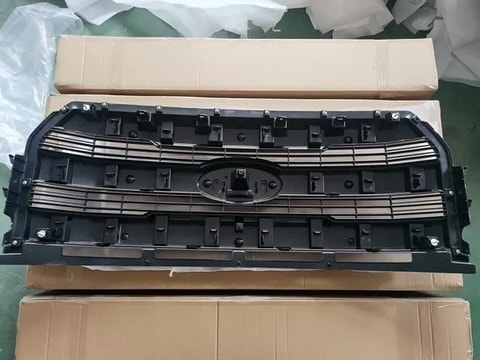 2015-2017 Ford F150 F-150 Front Upper Grille Grill W/O Camera Glossy Black