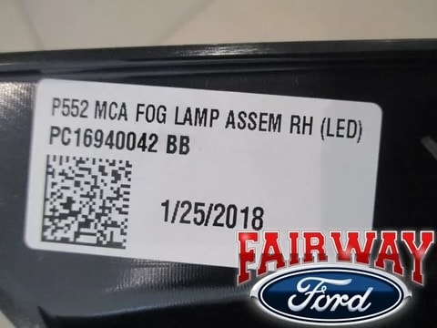 18 thru 20 F-150 OEM Ford Fog Lamp Light w/ Bulb RH Passenger LED