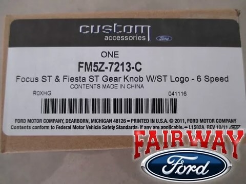 13 thru 19 Fiesta Focus ST OEM Ford Carbon Fiber 6-speed Gear Shift Knob w/ Logo