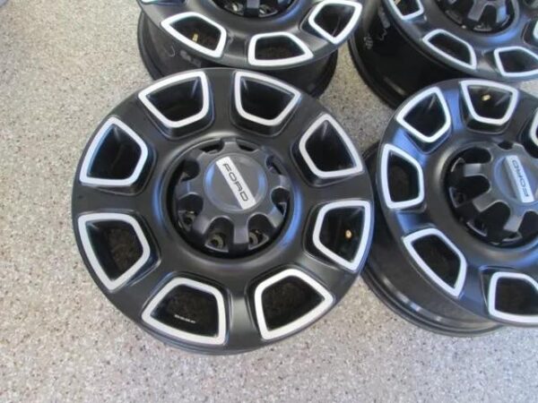 20" Ford F250 F350 Factory Wheels Rims Black Platinum Caps 2024 - Image 5