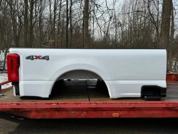 White Ford Super Duty Long Bed Truck Box With Tailgate & Tail Lights SRW OBO 1350