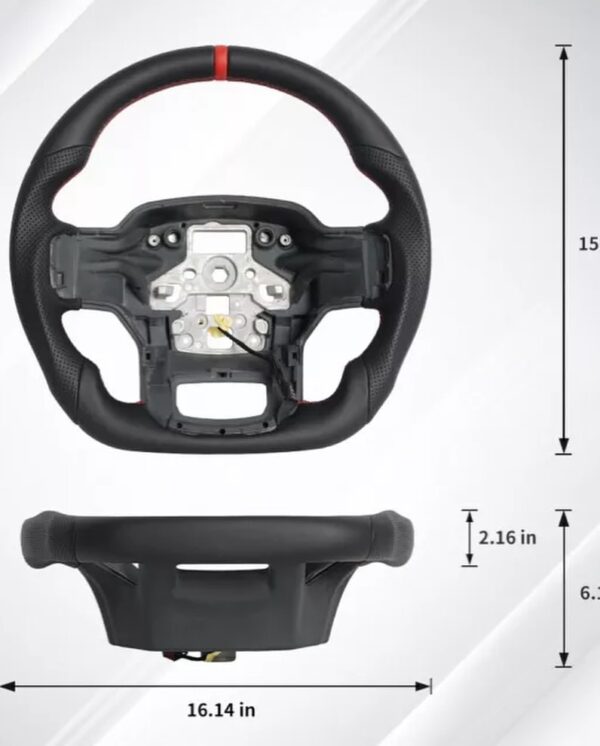 Full Leather Sport Steering Wheel For Ford F150 Raptor 2021-2024 with Heated - Image 3