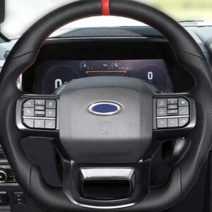 Full Leather Sport Steering Wheel For Ford F150 Raptor 2021-2024 with Heated